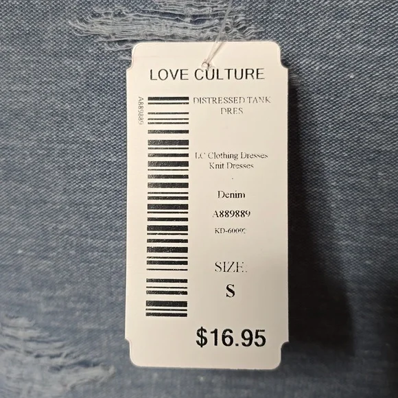 NWT Distressed Mini Dress from Love Culture SM Blue - Picture 6 of 6